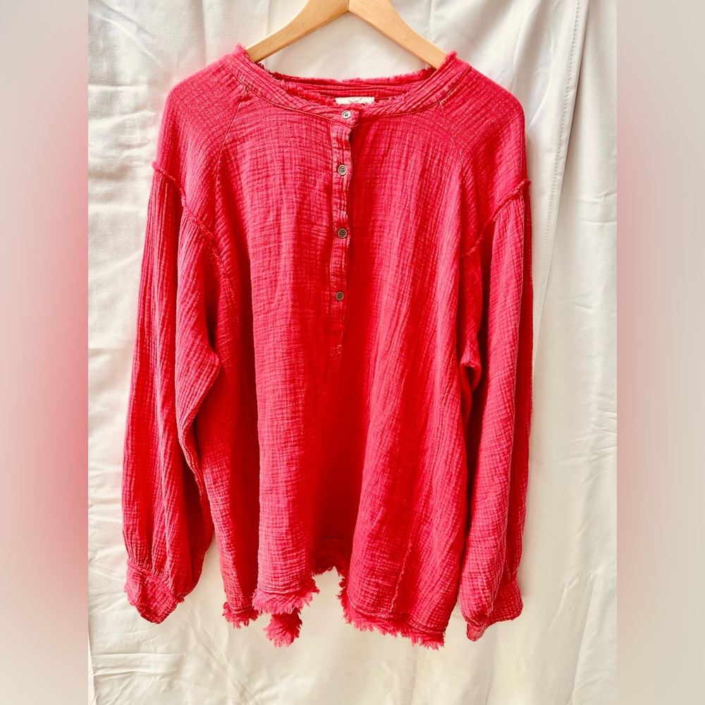M Easel Raw Edge Boho Top